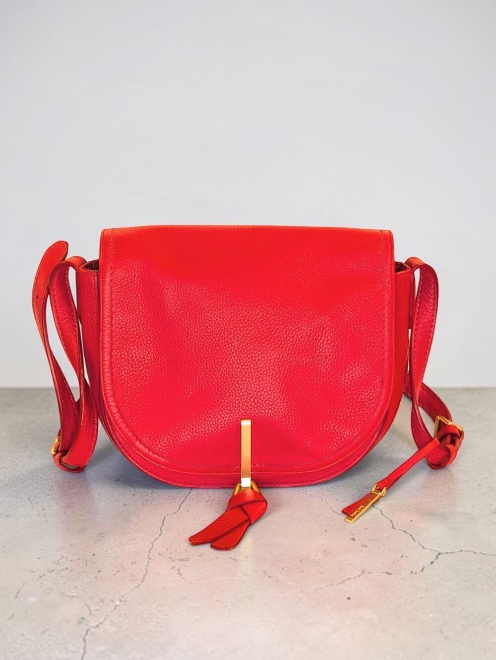 Vera Bradley Carson Leather Saddle Crossbody Bag Canyon Red